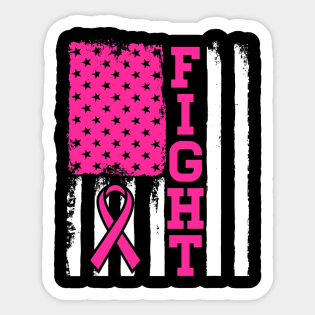 Fight Flag Breast Cancer Awareness Sticker by eldridgejacqueline